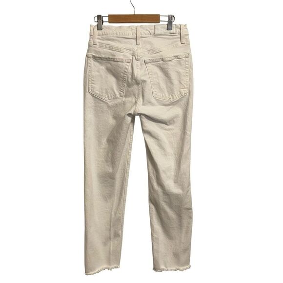 RE/DONE 70's Stovepipe Jeans Button Fly Raw Hem White Size 26 - Picture 4 of 7